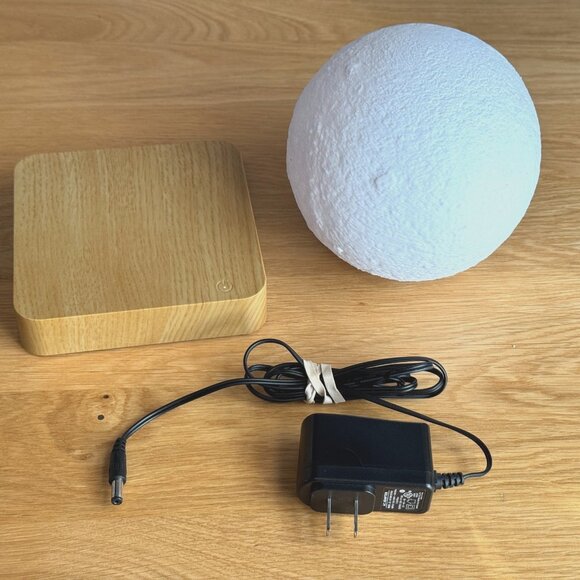 Levitating Moon Table Lamp, Magnetic Floating & Spinning Light - Picture 6 of 14